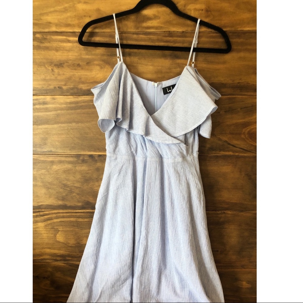 Yacht Rock Blue And White Striped Dress View 3